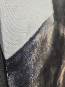 EQUINE ART  SIGNED "HAYES" - 2 HORSES - 30" X 39.5"