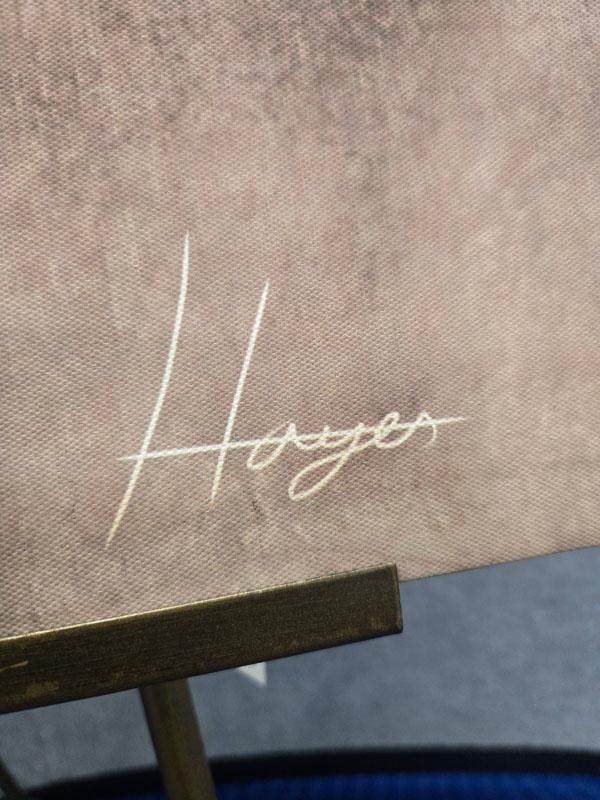 EQUINE ART  SIGNED "HAYES" - 2 HORSES - 30" X 39.5"