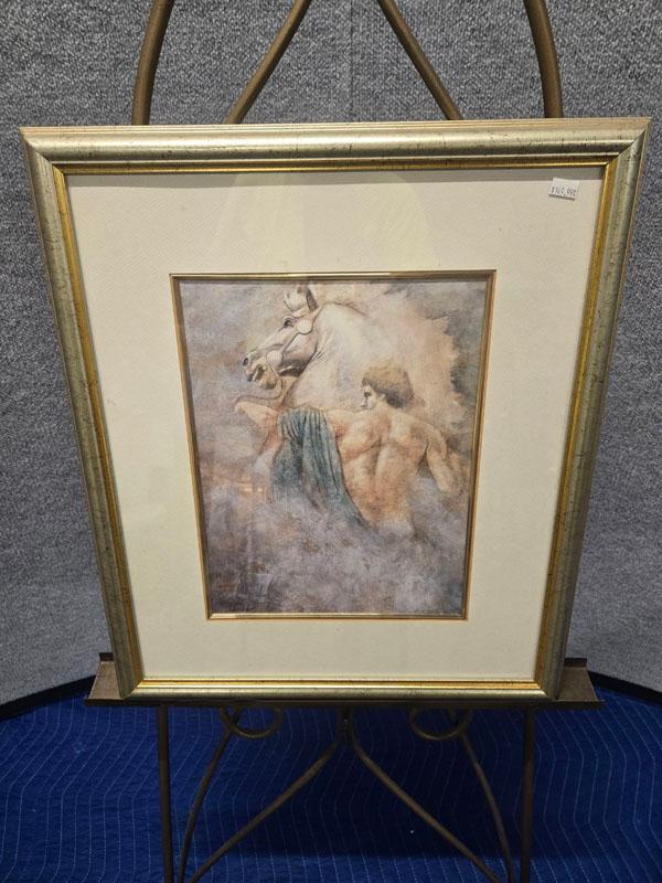 FRAMED JOHN PARRISH "SPIRIT II" - MAN AND HORSE 18" X 21"
