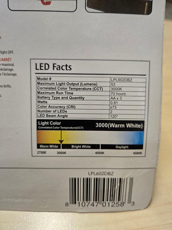 RITE LITE WIRELESS LED PICTURE LIGHT - MODEL LPL602DBZ