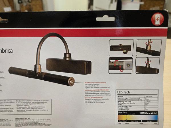 RITE LITE WIRELESS LED PICTURE LIGHT - MODEL LPL602DBZ