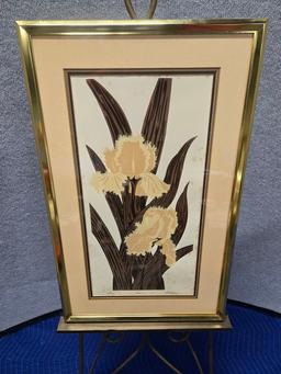FRAMED "IRIS" ART- ARTIST SIGNED AND NUMBERED 27/300 WITH CERTIFICATE OF AUTHENTICITY - 19.5" X 31.5
