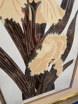 FRAMED "IRIS" ART- ARTIST SIGNED AND NUMBERED 27/300 WITH CERTIFICATE OF AUTHENTICITY - 19.5" X 31.5