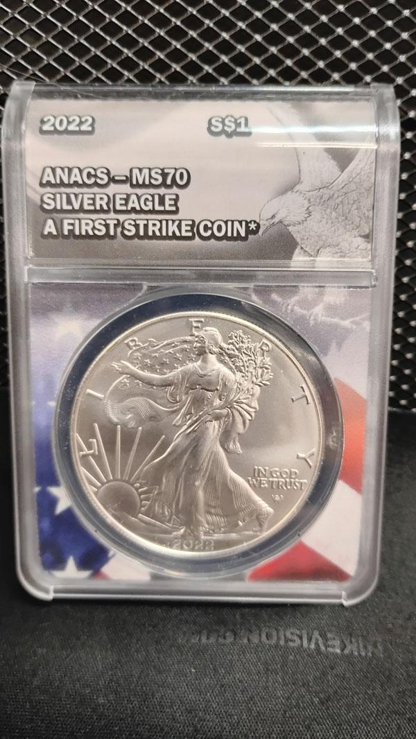 (2) 2022 $1 SILVER EAGLE FIRST STRIKE COINS