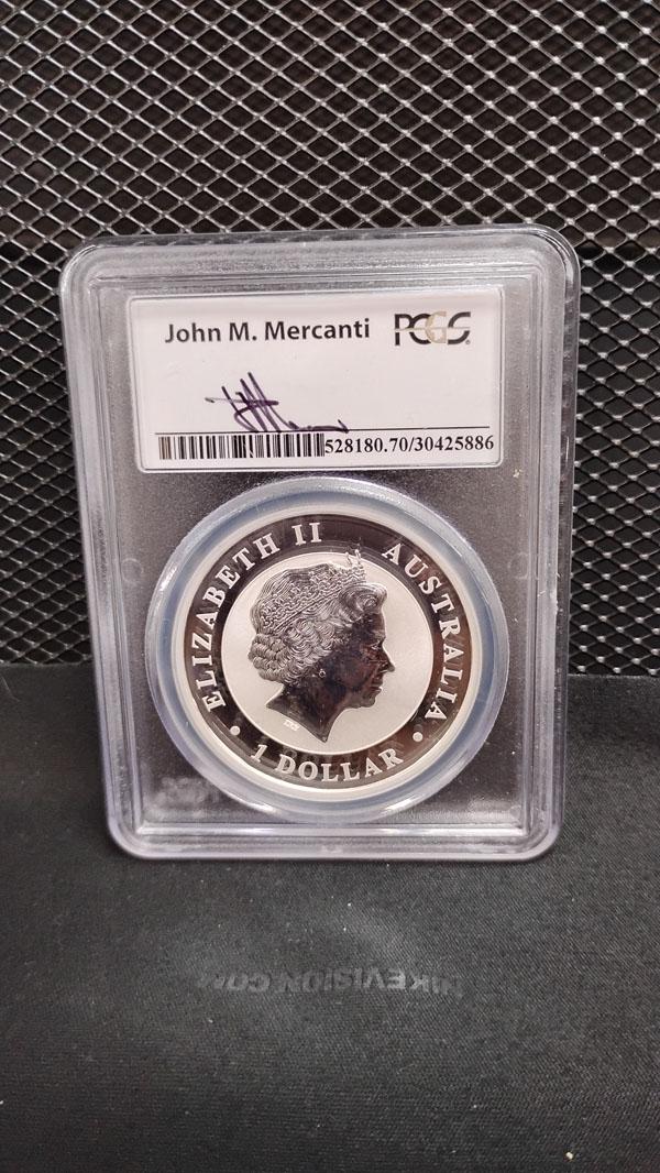 MERCANTI 2014-P AUSTRALIAN SILVER $1 WEDGE TAILED EAGLE COIN - MS70