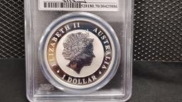 MERCANTI 2014-P AUSTRALIAN SILVER $1 WEDGE TAILED EAGLE COIN - MS70
