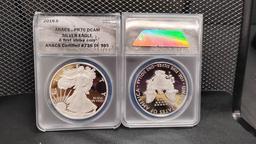 (2) 2019-S $1 U.S. SILVER EAGLE FIRST STRIKE COINS # 735 AND 736 OF 985 - PR70