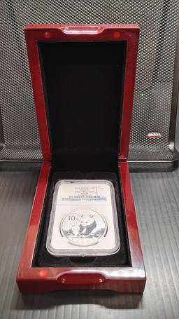 2012 CHINA SILVER 10 YUAN PANDA COIN - MS70 - EARLY RELEASES