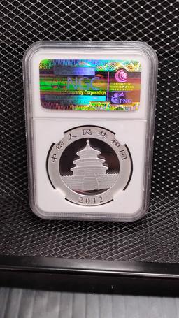 2012 CHINA SILVER 10 YUAN PANDA COIN - MS70 - EARLY RELEASES