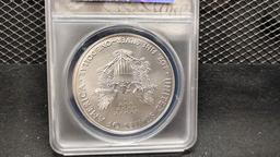 2020-S U.S. $1 SILVER EAGLE COIN - EMERGENCY PRODUCTION ASSISTANCE - A FIRST STRIKE COIN #1515 OF 24