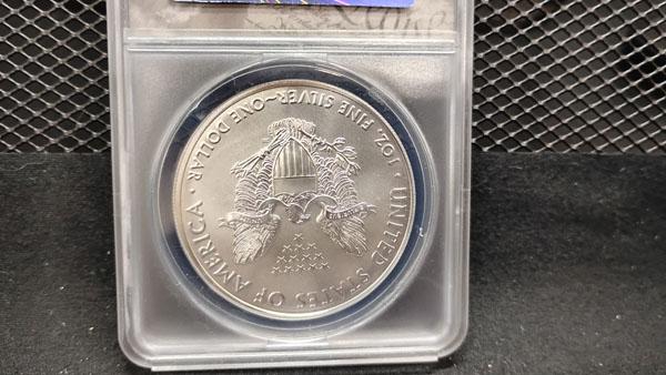 2020-S U.S. $1 SILVER EAGLE COIN - EMERGENCY PRODUCTION ASSISTANCE - A FIRST STRIKE COIN #1515 OF 24