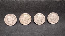 (13) U.S. SILVER MERCURY DIMES 1926-1943 - D MINT OR NO MINT (2) UNKNOWN YEAR