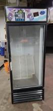 TRUE SINGLE GLASS DOOR REACH IN COOLER - 30" X 29.5" X 78.5" - TESTED AND WORKING