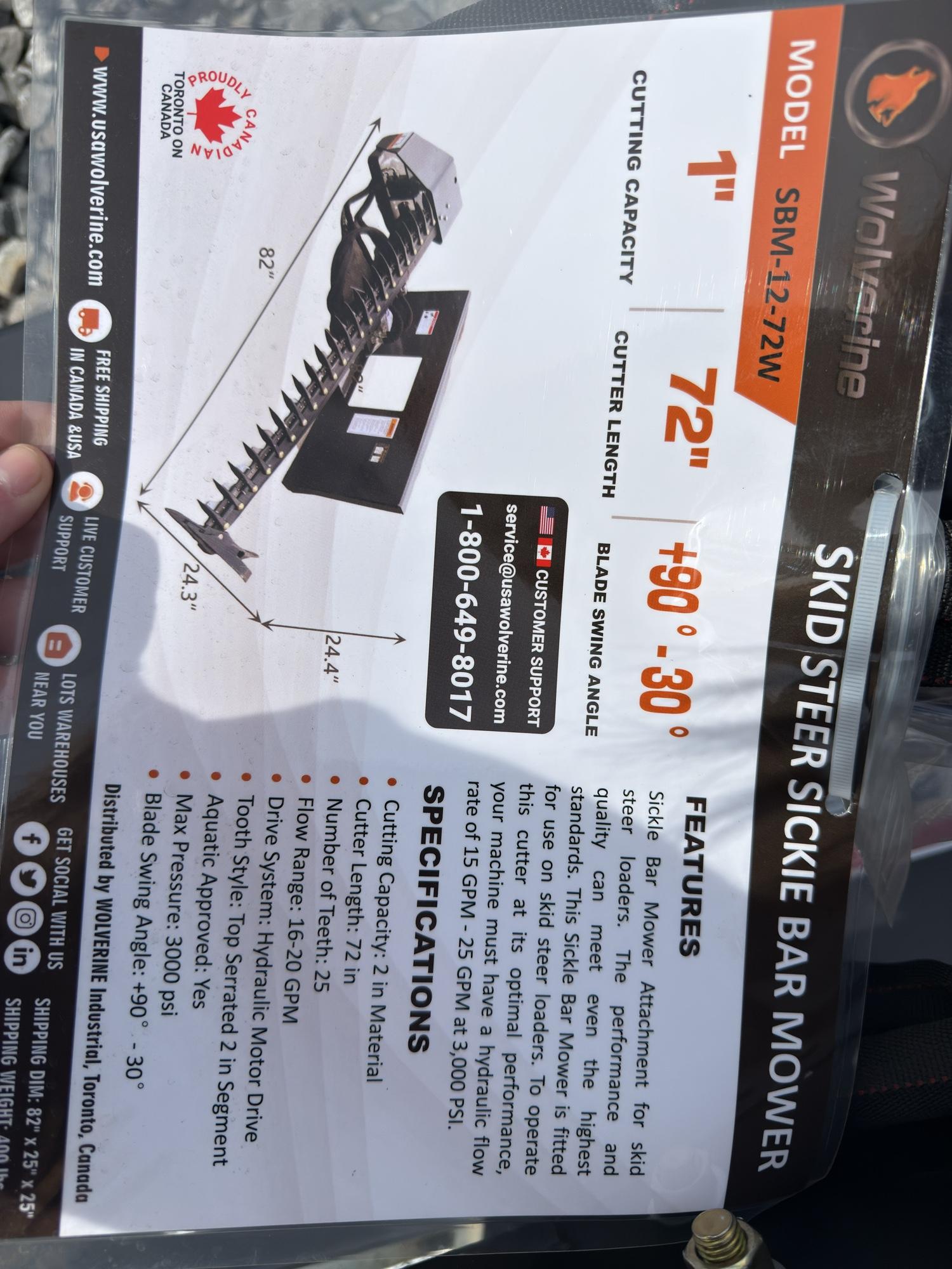 Wolverine Skid Steer Sickle Bar Mower