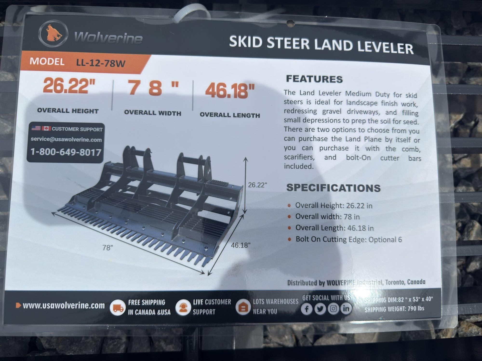 Wolverine Skid Steer Land Leveler