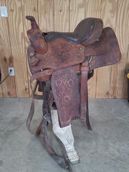 All leather saddle made in USA