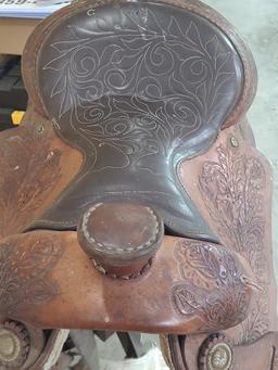 All leather saddle made in USA
