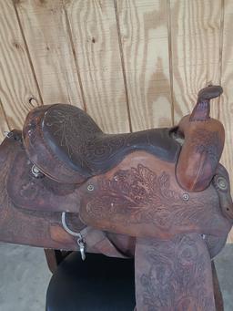All leather saddle made in USA