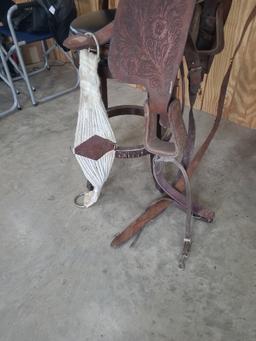 All leather saddle made in USA