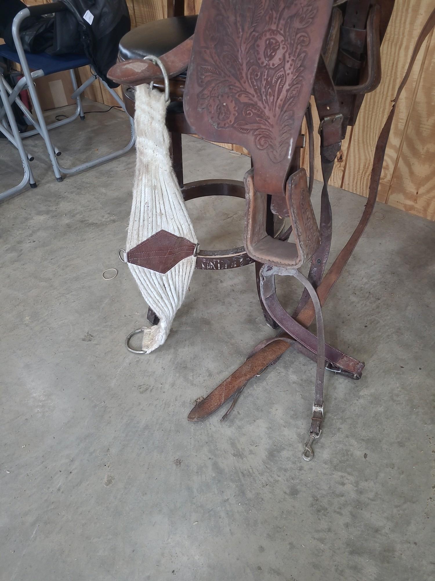 All leather saddle made in USA