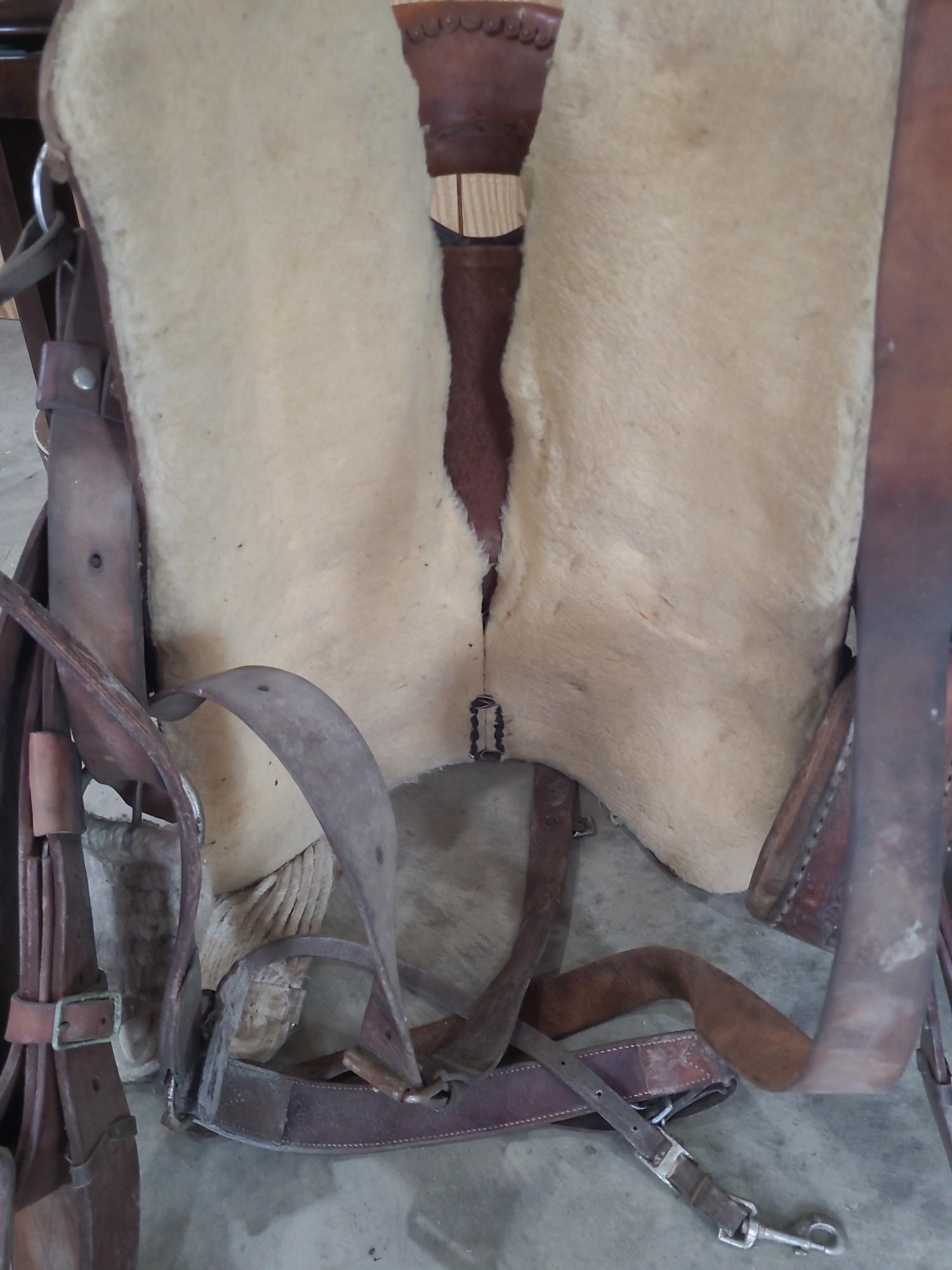 All leather saddle made in USA