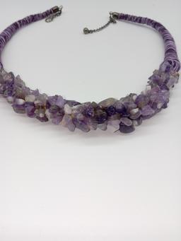 Amethyst Candy Crush Crystal Necklace