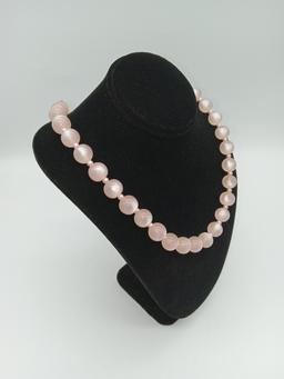 2 Pink Faux Pearl Necklaces