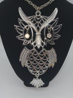 Silver Vintage Hinged Owl