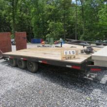 "16' Tri-Axle Trailer w/3' Dovetail & Ramps w/Badland 12,000# Elec. Winch & Tool Box