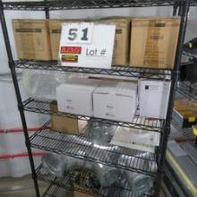 Rack w/Contents:  Exhaust In-Line Duct Fans, Floats, Duct Fittings Vitrex S