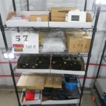 Rack w/Contents:  Square D Circuit Breakers, Solar-Powered Wireless Repeaters, Hoist Crane, Pendant 