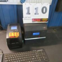 Pyramid 3700 Time Clock, Rack, Time Cards & Go Dex Label Printer