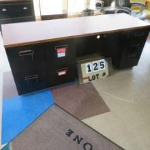 Office Desk w/File Cabinets, 75" Wide