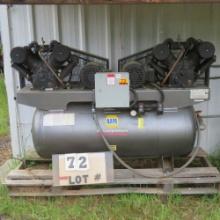 NAPA Mdl. 822309HBT 2x10 HP Air Compressor 120-Gal. Tank, 3-Phase Electric