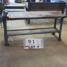 6'x28" Tall Metal Workbench w/" Vise