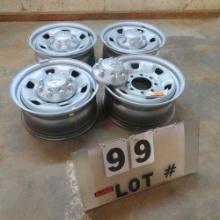 (4) Rims & Hub Caps for 2500 Ram Take-Offs 17"x7 1/2"  8 Lug