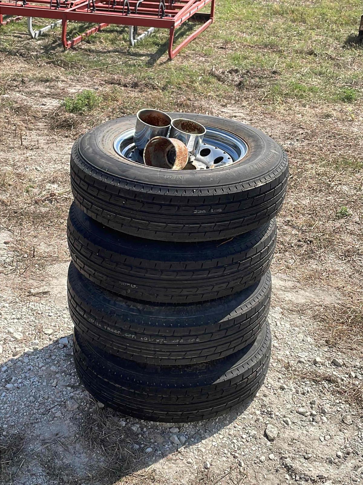 SET OF 6 LUG TRAILER WHEELS AND TIRES