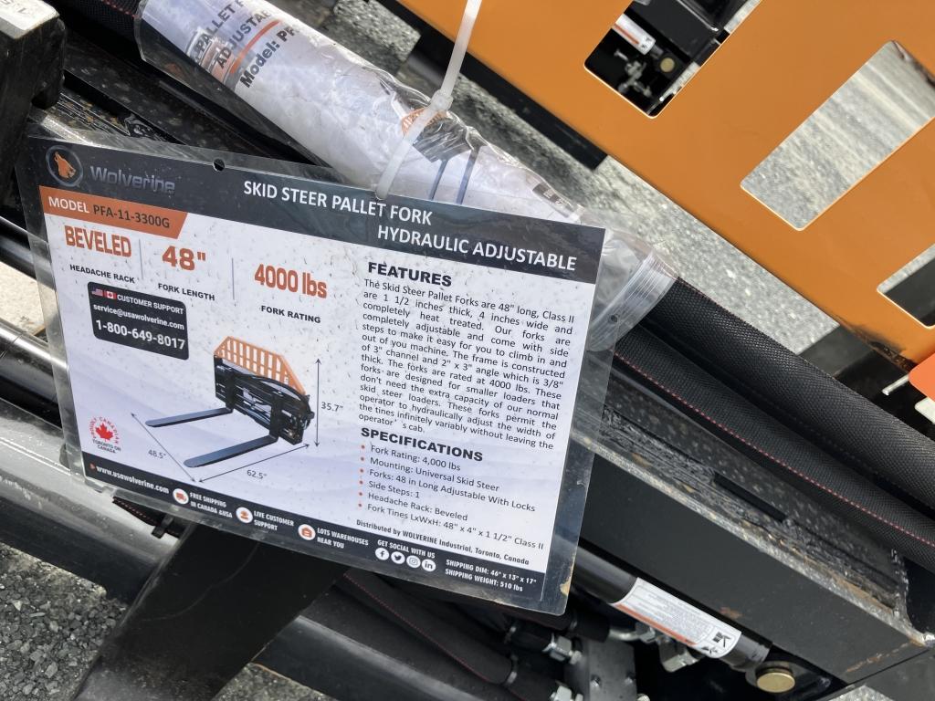 wolverine ss hydrolic pallet forks unused