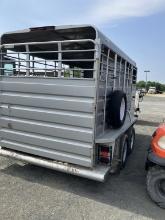 "GR 14FT BUMPER PULL LIVESTOCK  TRAILER SADDLE RACK