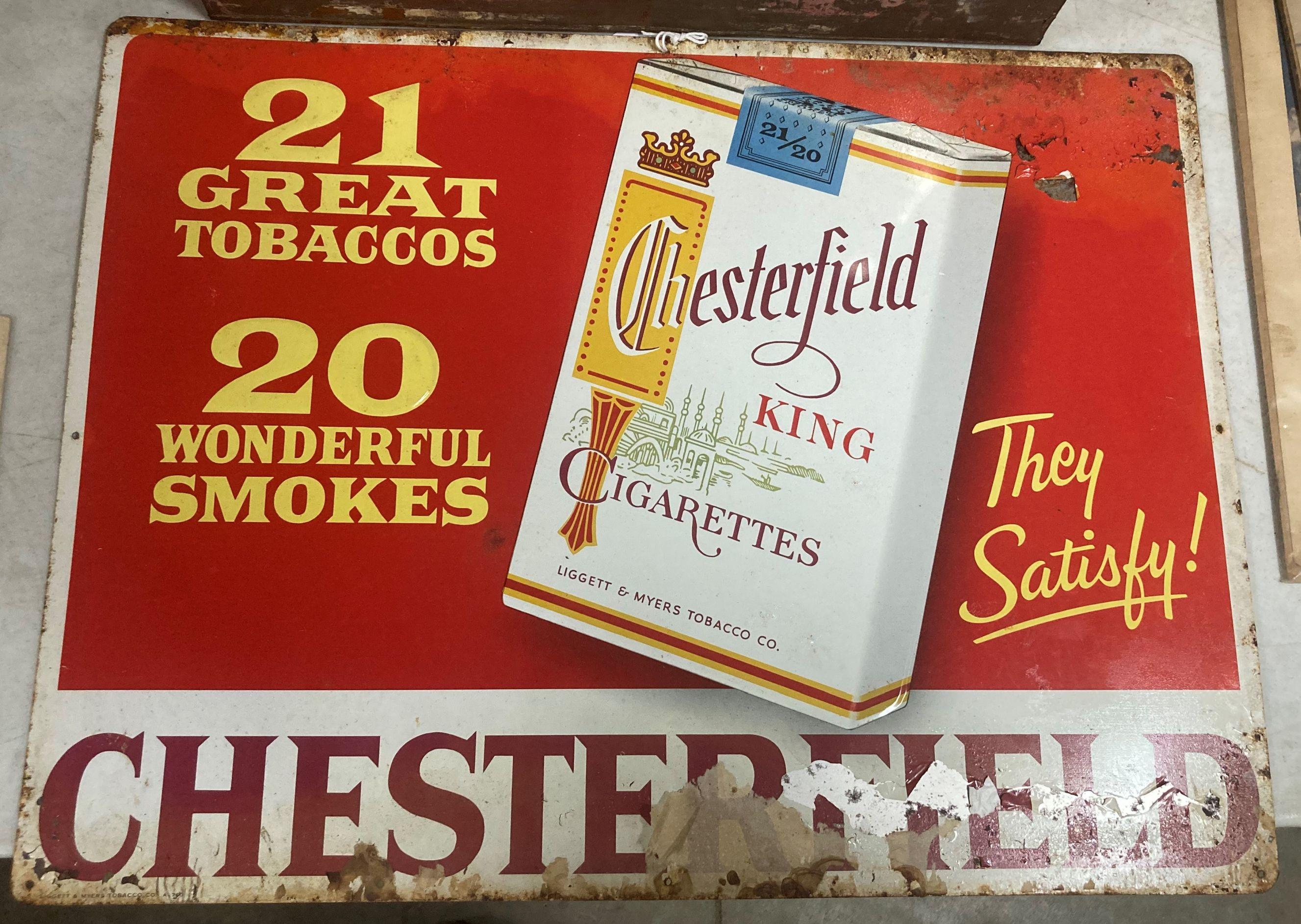Chesterfield King Cigarettes Sign
