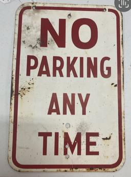 No Parking Any Time Sign (Double Sided)