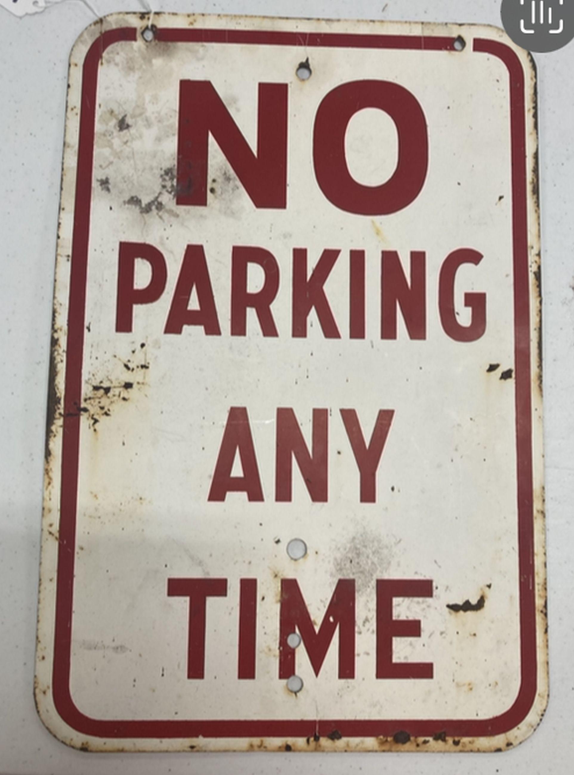 No Parking Any Time Sign (Double Sided)