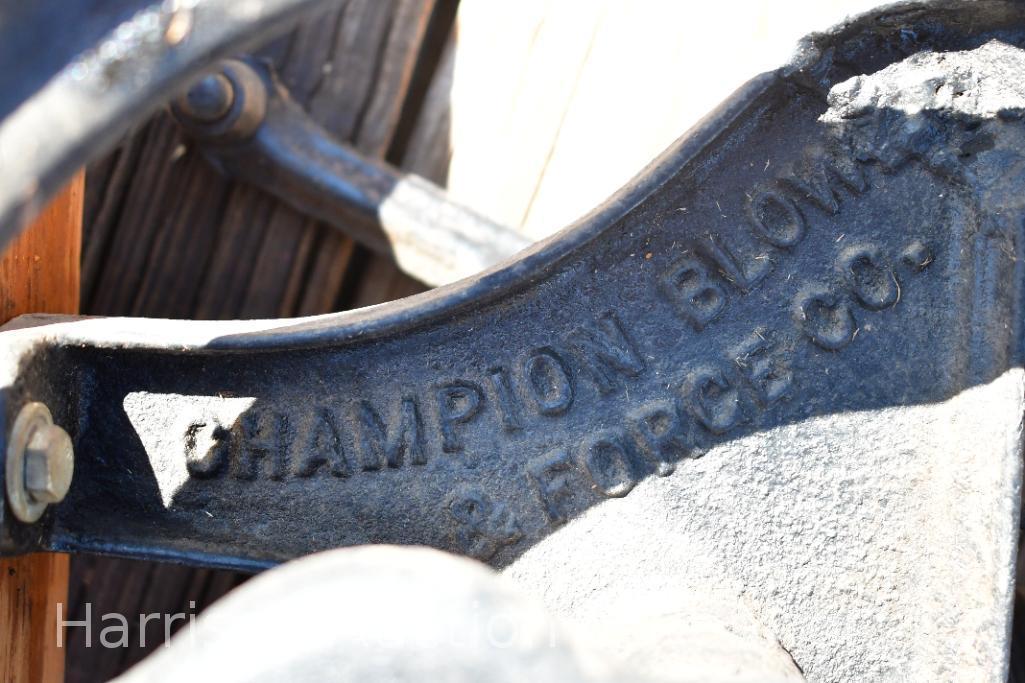 antique Vintage Primitive Champion Blower and Forge Cast Iron Drill Press