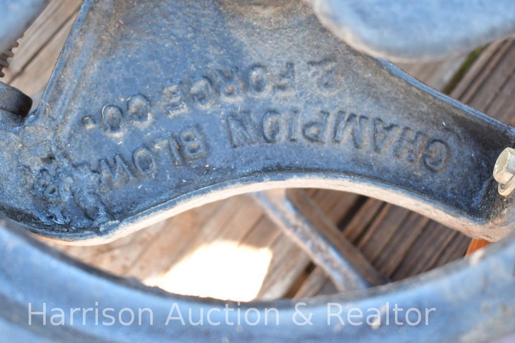 antique Vintage Primitive Champion Blower and Forge Cast Iron Drill Press