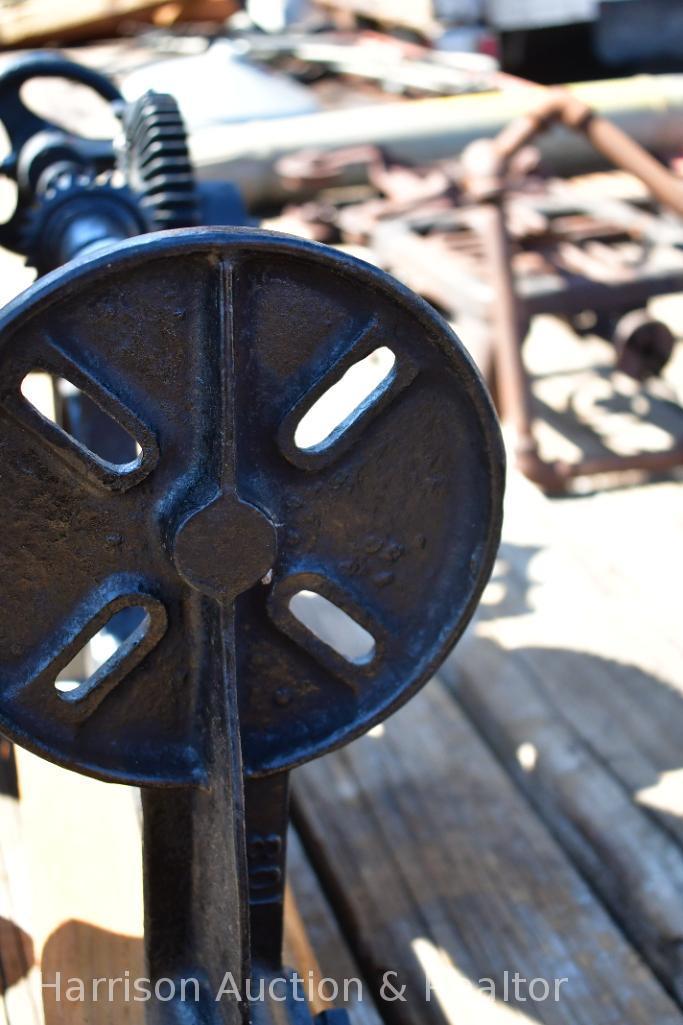 antique Vintage Primitive Champion Blower and Forge Cast Iron Drill Press