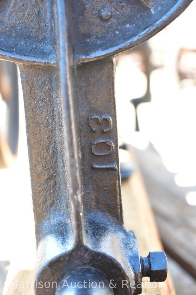 antique Vintage Primitive Champion Blower and Forge Cast Iron Drill Press