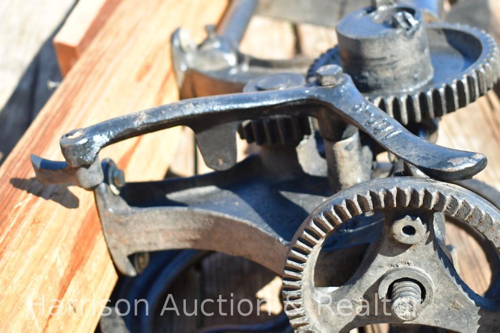 antique Vintage Primitive Champion Blower and Forge Cast Iron Drill Press