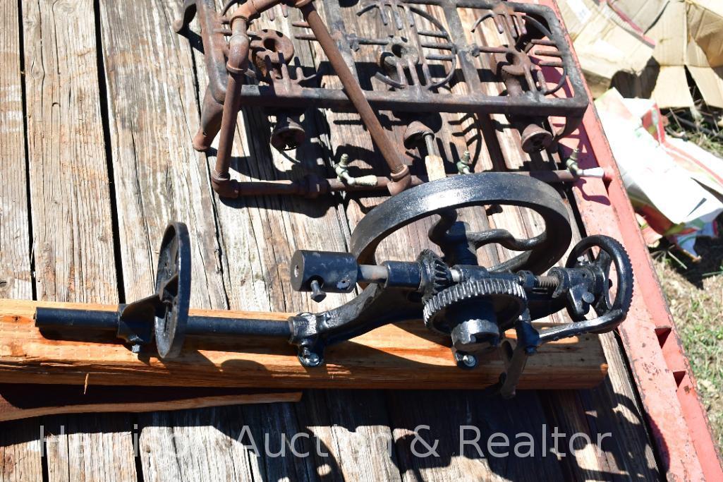 antique Vintage Primitive Champion Blower and Forge Cast Iron Drill Press