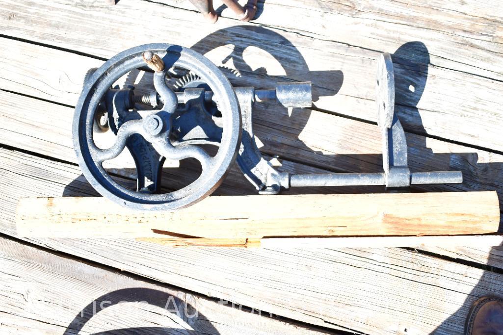 antique Vintage Primitive Champion Blower and Forge Cast Iron Drill Press