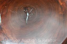 Authentic Native American hand carved wooden bowl with metal display stand